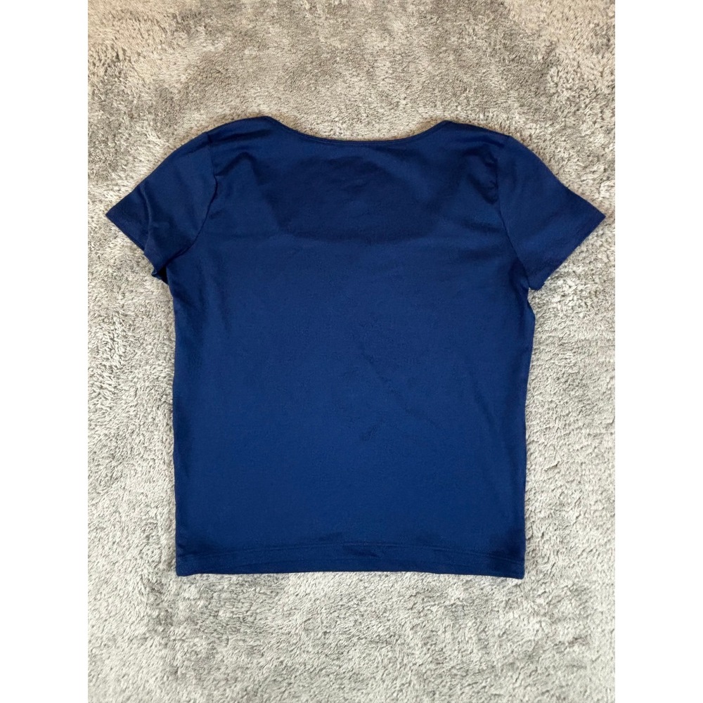 Hollister Navy Blue Square Neck Short Sleeve Top Medium Long